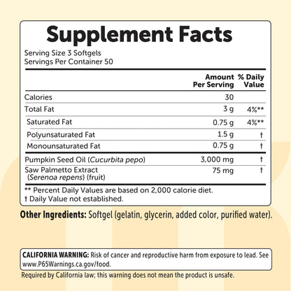 Micro Ingredients Pumpkin Seed Oil with Saw Palmet