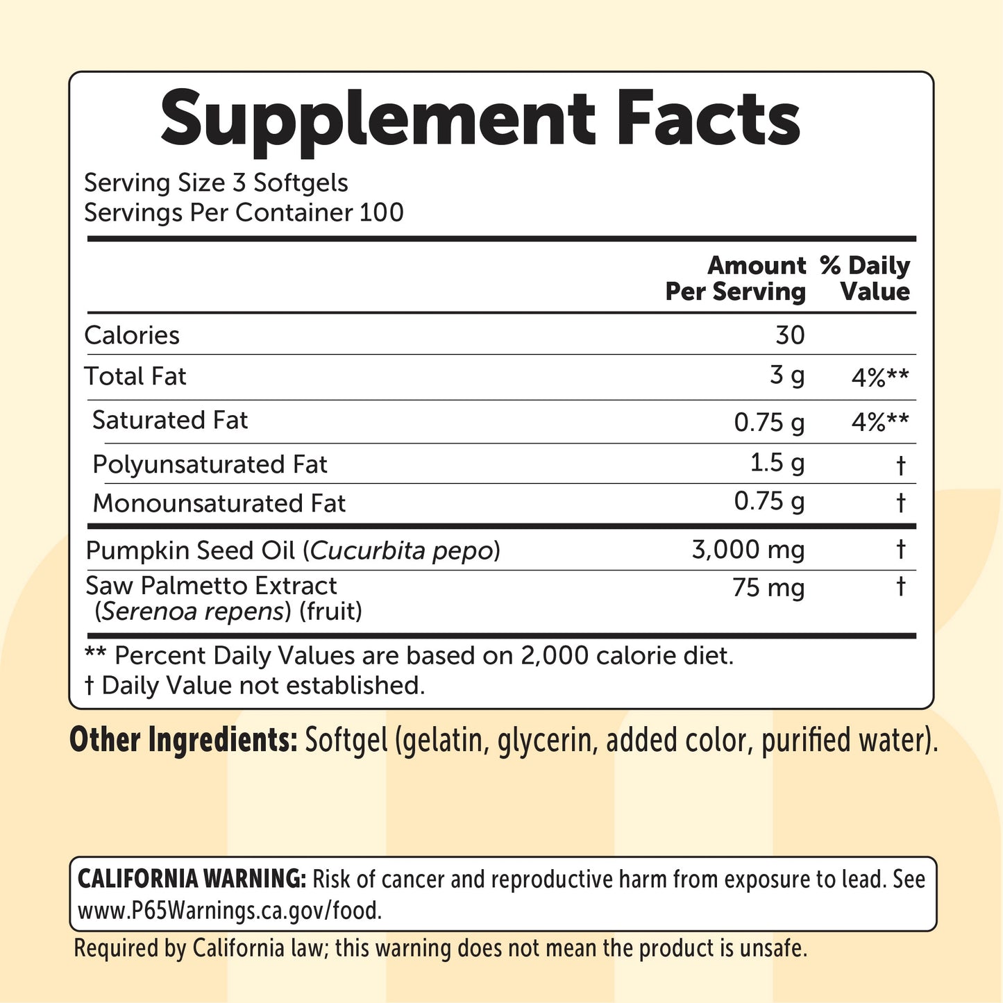 Micro Ingredients Pumpkin Seed Oil with Saw Palmet