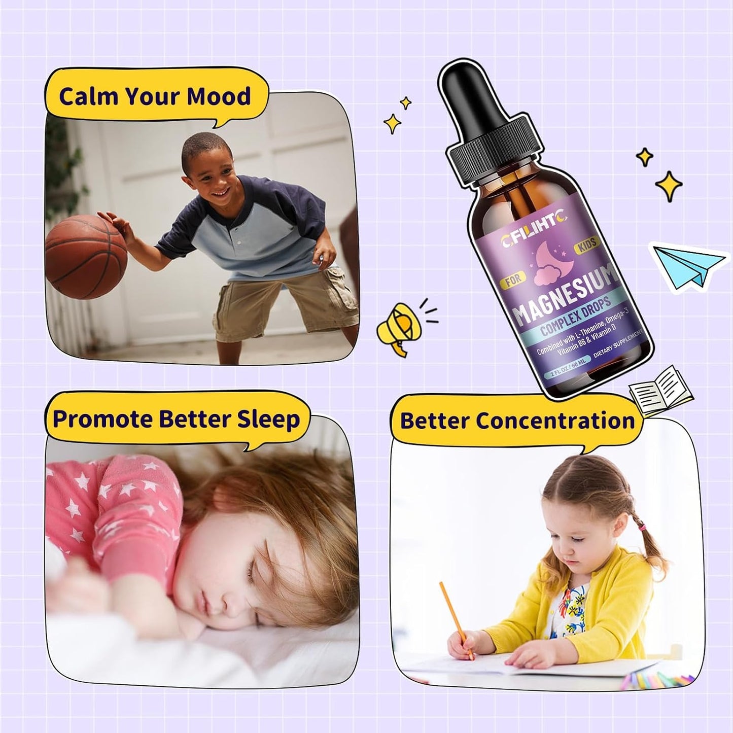 Kids Magnesium Liquid Drops（pack of 2）